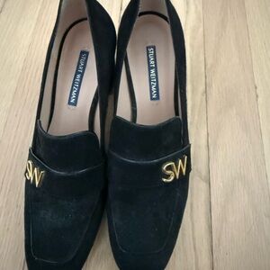 Stuart Weitzman Black Heels with Gold Detail
